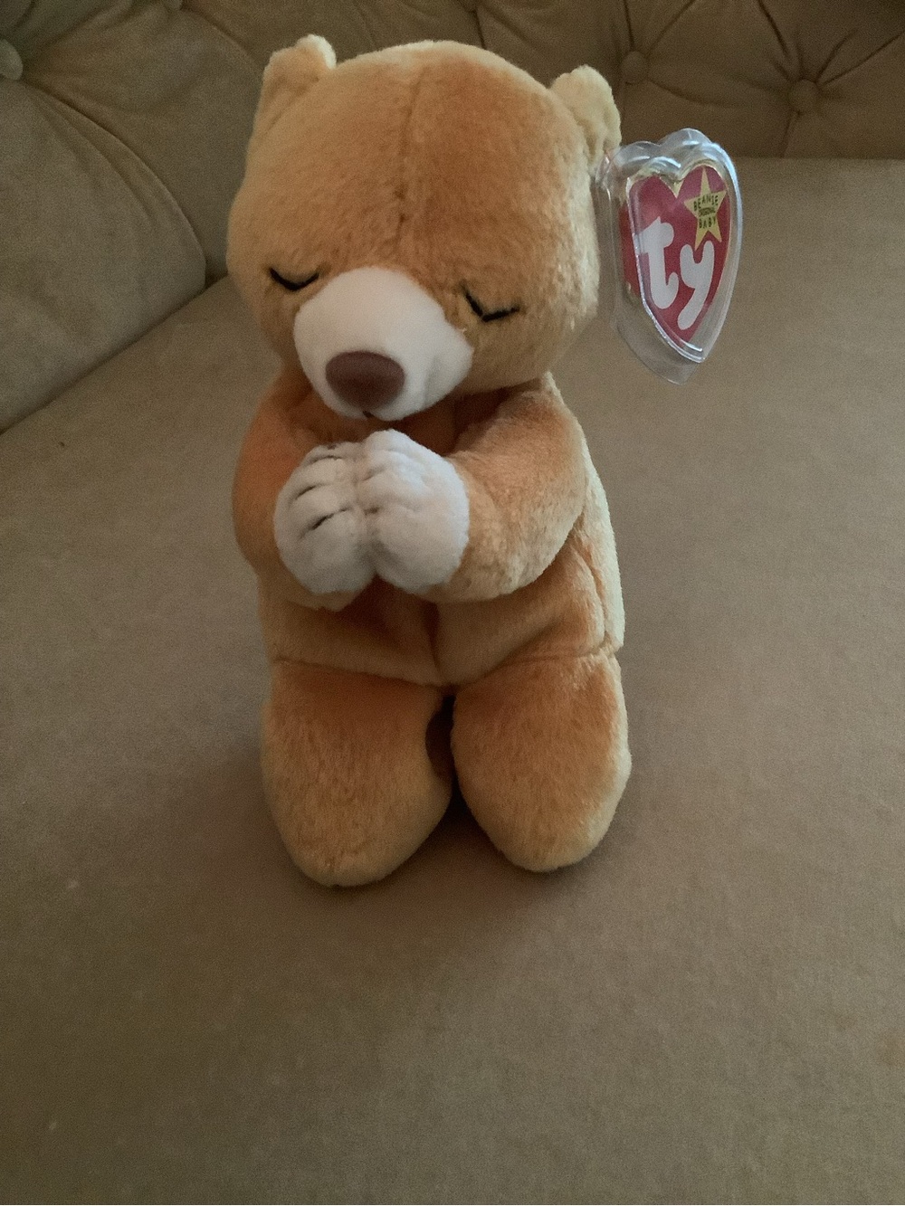 TY Brown Praying Bear Plush Toy - Soft Kids Stuffed Animal - Hope